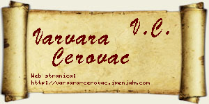 Varvara Cerovac vizit kartica